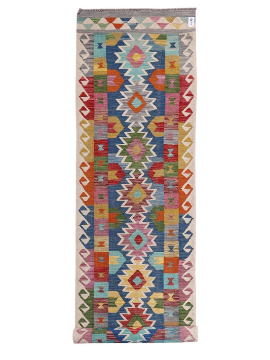 Maimana Afghanistan Kilim Runner - 383 x 86 cm