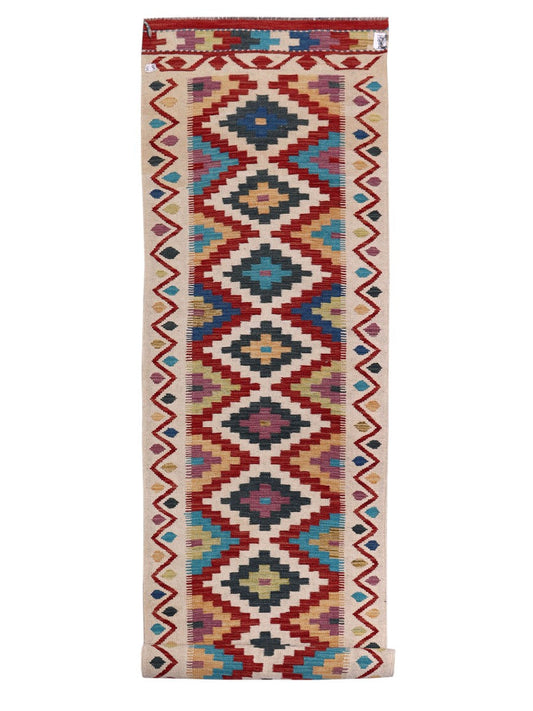 Maimana Afghanistan Kilim Runner - 392 x 80 cm