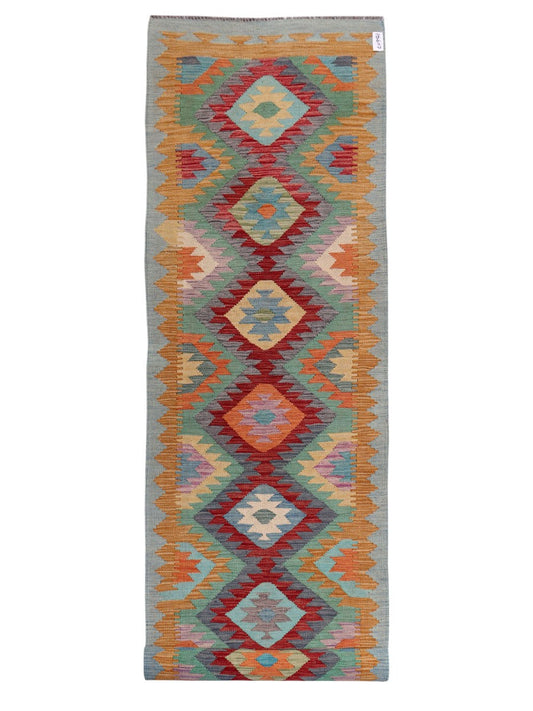Maimana Afghanistan Kilim Runner - 392 x 85 cm
