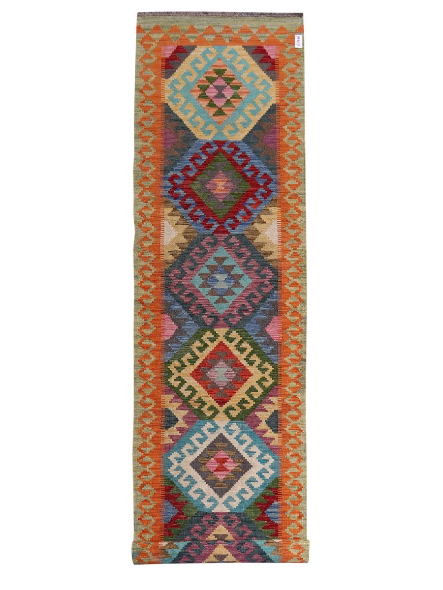 Maimana Afghanistan Kilim Runner - 389 x 87 cm