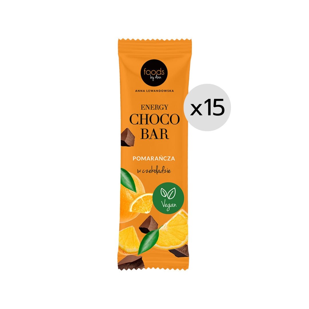 15x Energy Choco Bar Orange in Chocolate 35g