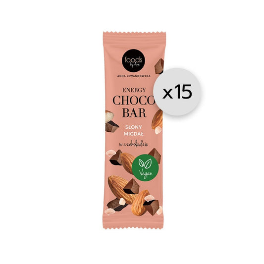 15x Energy Choco Bar Salted Almond 35g