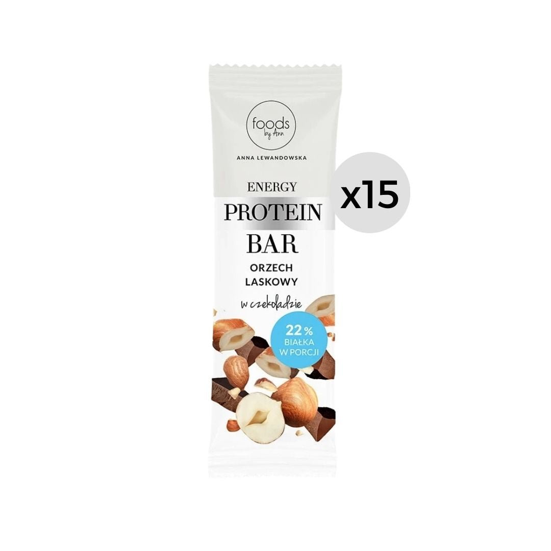 15x Energy Protein Bar Hazelnut in chocolate 35g