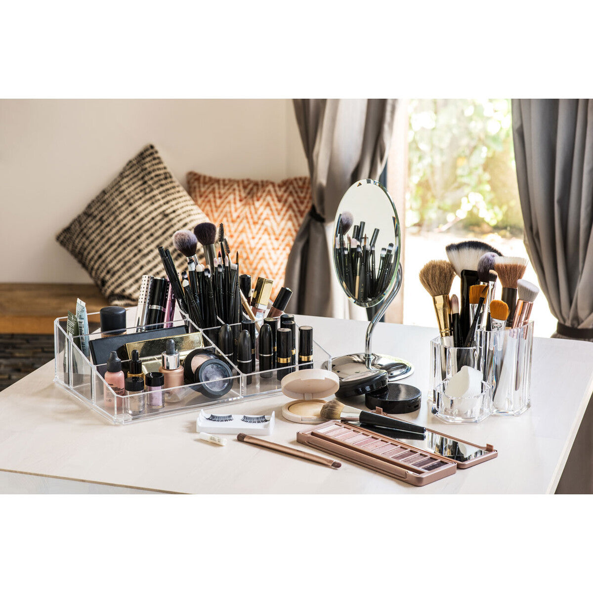 9 Compartment Cosmetics Clear Organiser