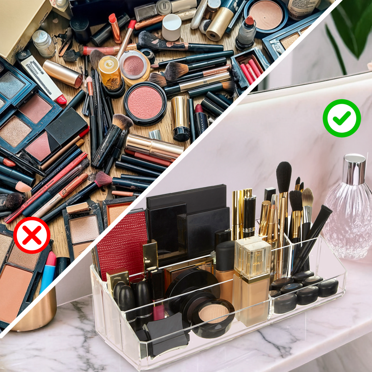 9 Compartment Cosmetics Clear Organiser