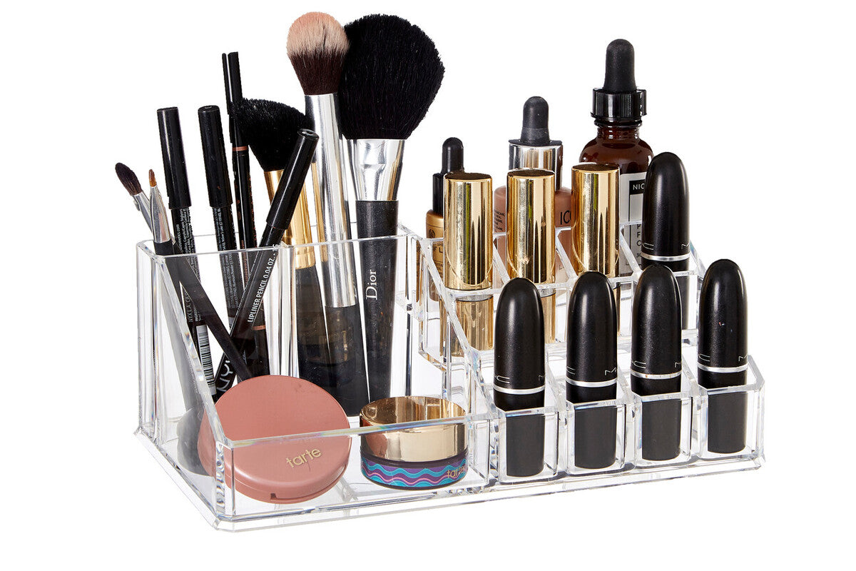 16 Compartment Clear Cosmetics Organiser