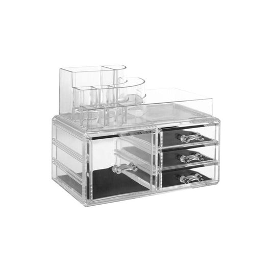 8 Compartments Clear Cosmetics Organiser With 4 Drawers