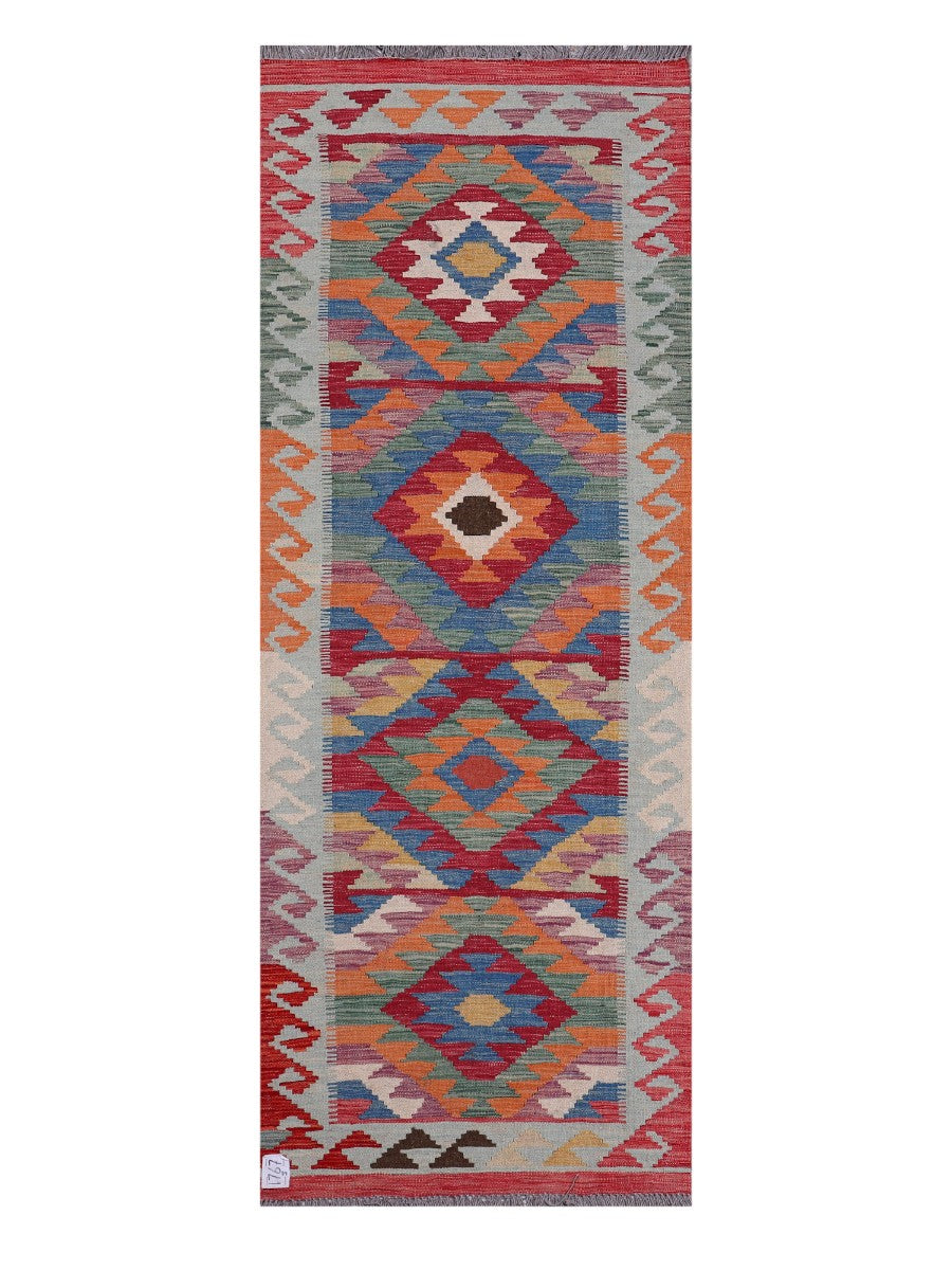 Maimana Afghanistan Kilim Rug - 204 x76 cm