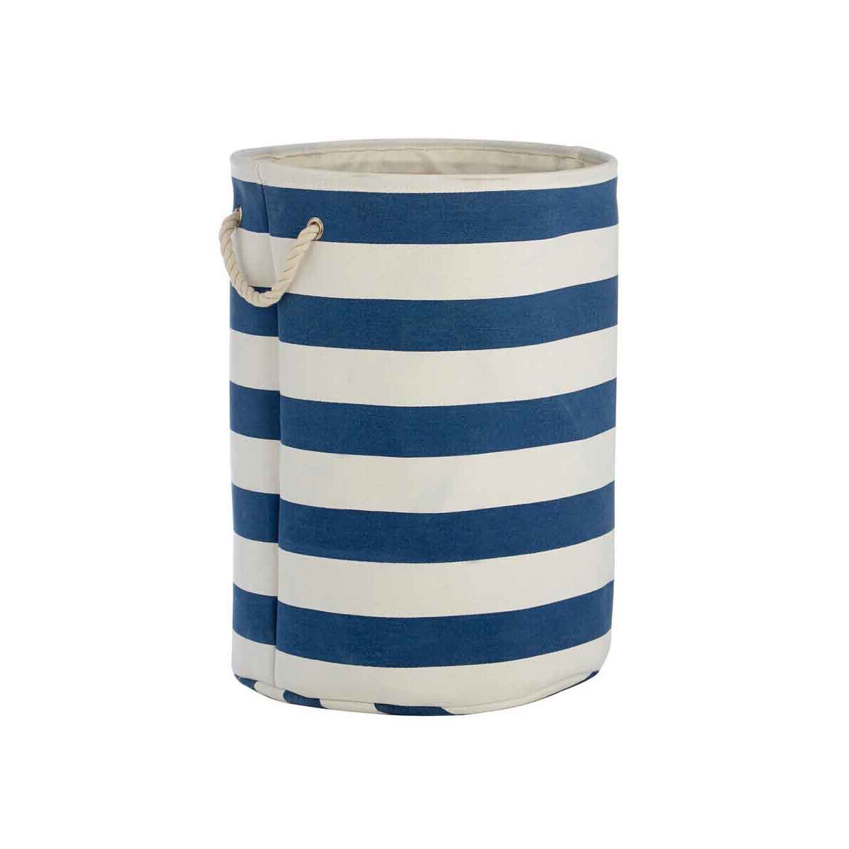 Nautical Blue And White Stripes Laundry Hamper