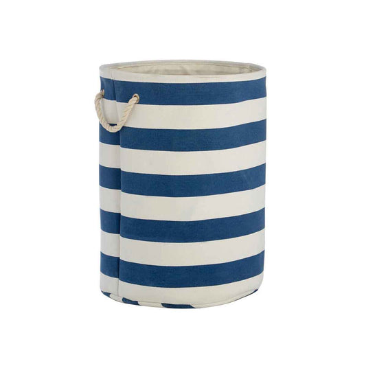 Nautical Blue And White Stripes Laundry Hamper