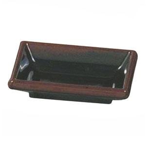 Tenmoku Melamine Rectangular Sauce Dish 2 oz/ 95mm x 65mm - Dozen
