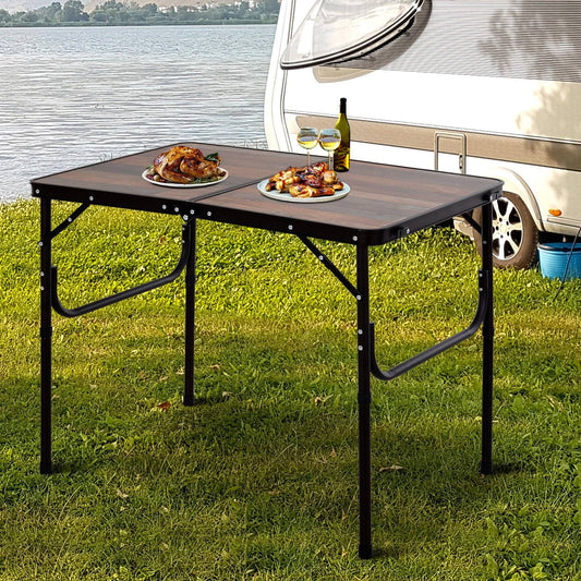 3ft Height Adjustable Medium-density fibreboard Folding Camping Table