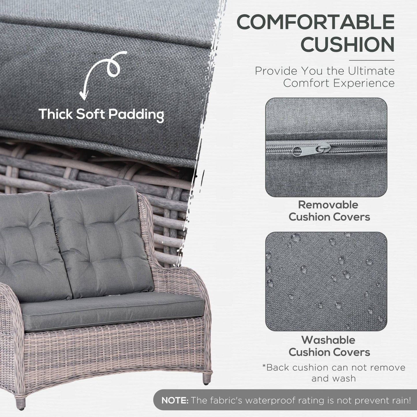 Garden PE Rattan Dining Sofa Set