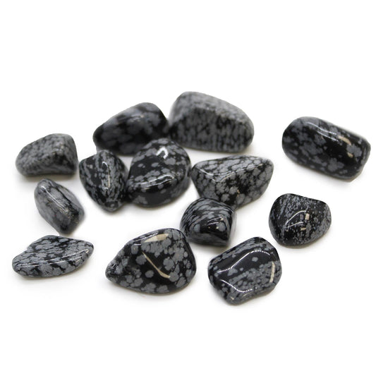 Obsidian Snowflake Tumblestone