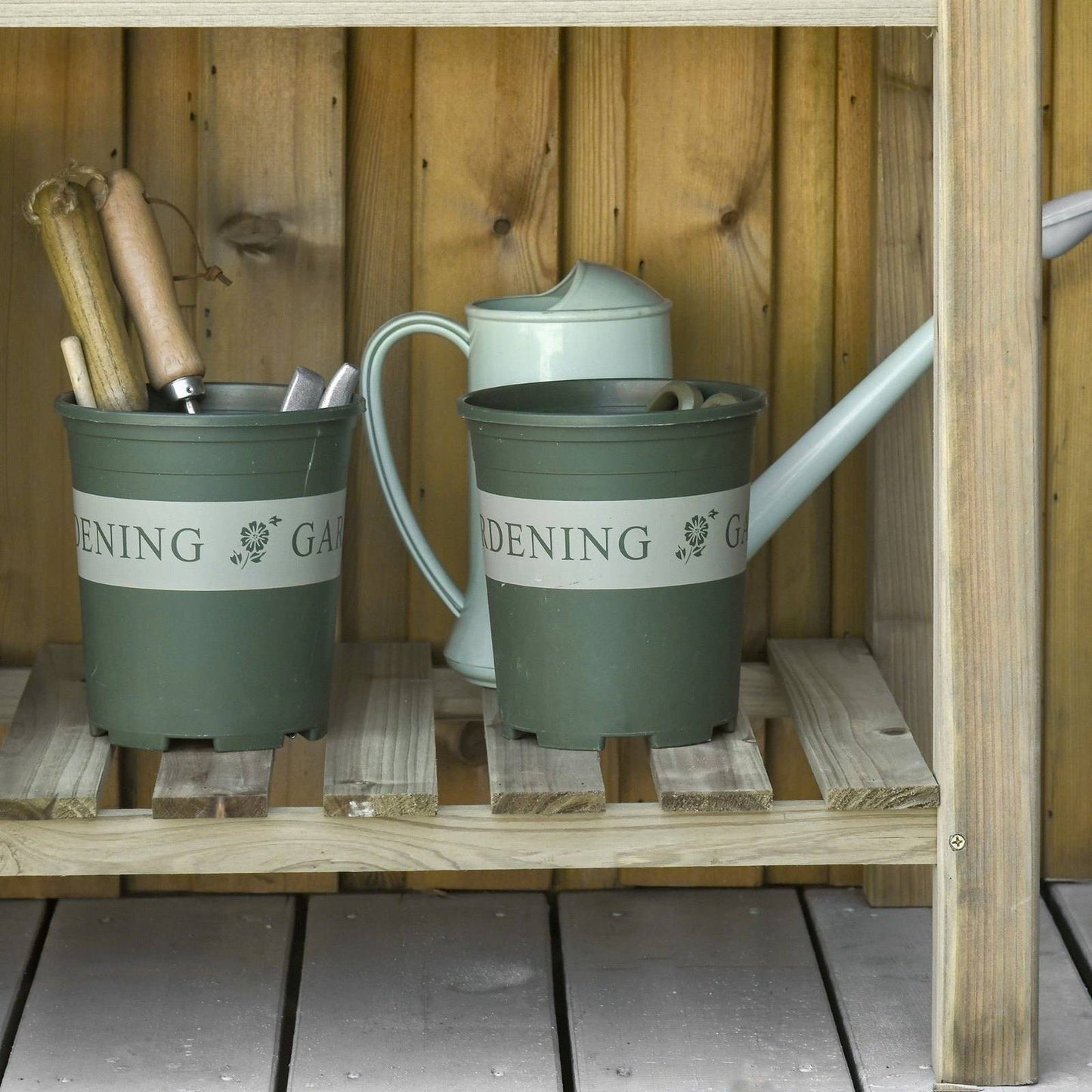 Raised Garden Bed with Legs and Storage Shelf Elevated Wooden Planter Box