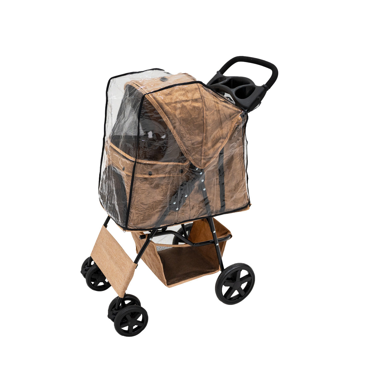Pet Stroller with Rain Cover Woven Beige