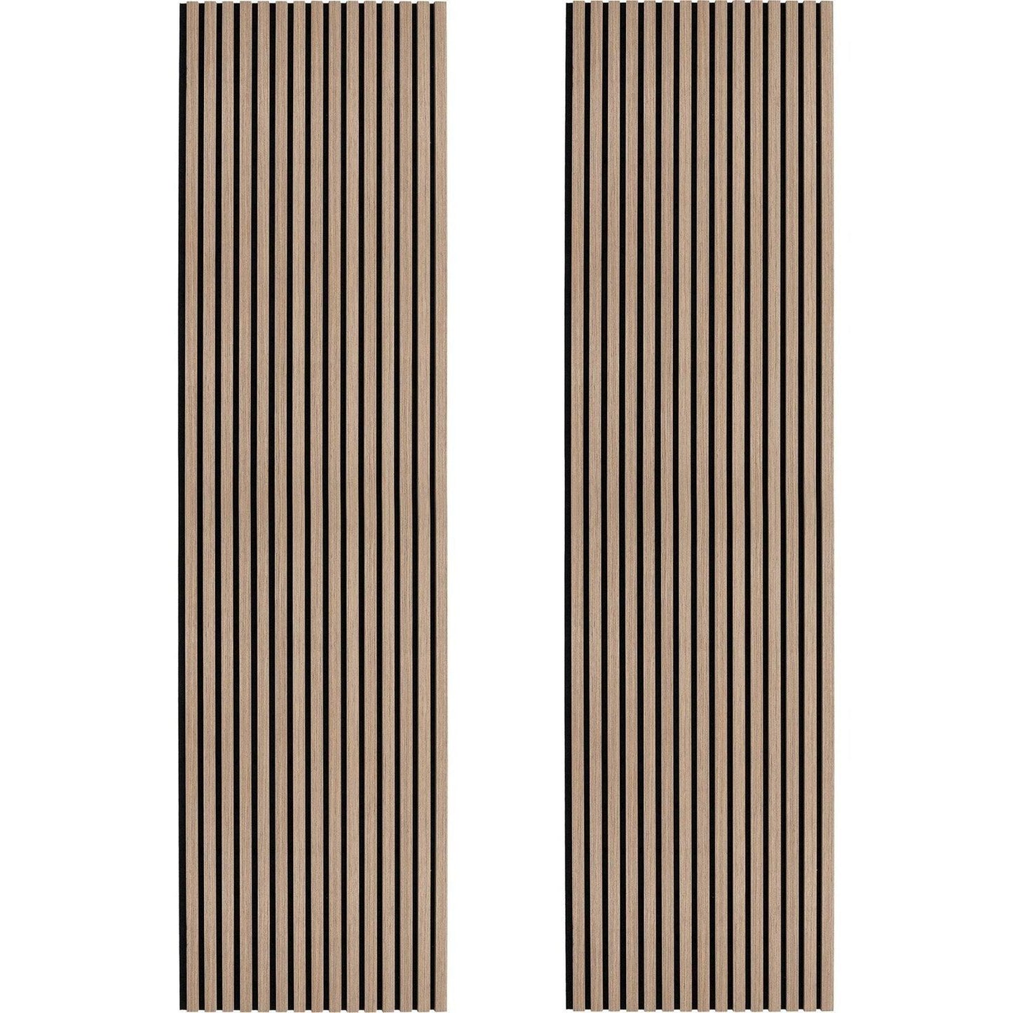 Acoustic Slat Wall Panels x 2 - Light Walnut