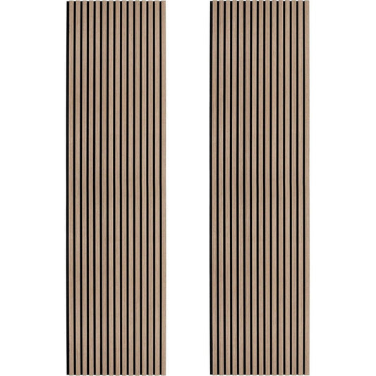 Acoustic Slat Wall Panels x 2 - Light Walnut