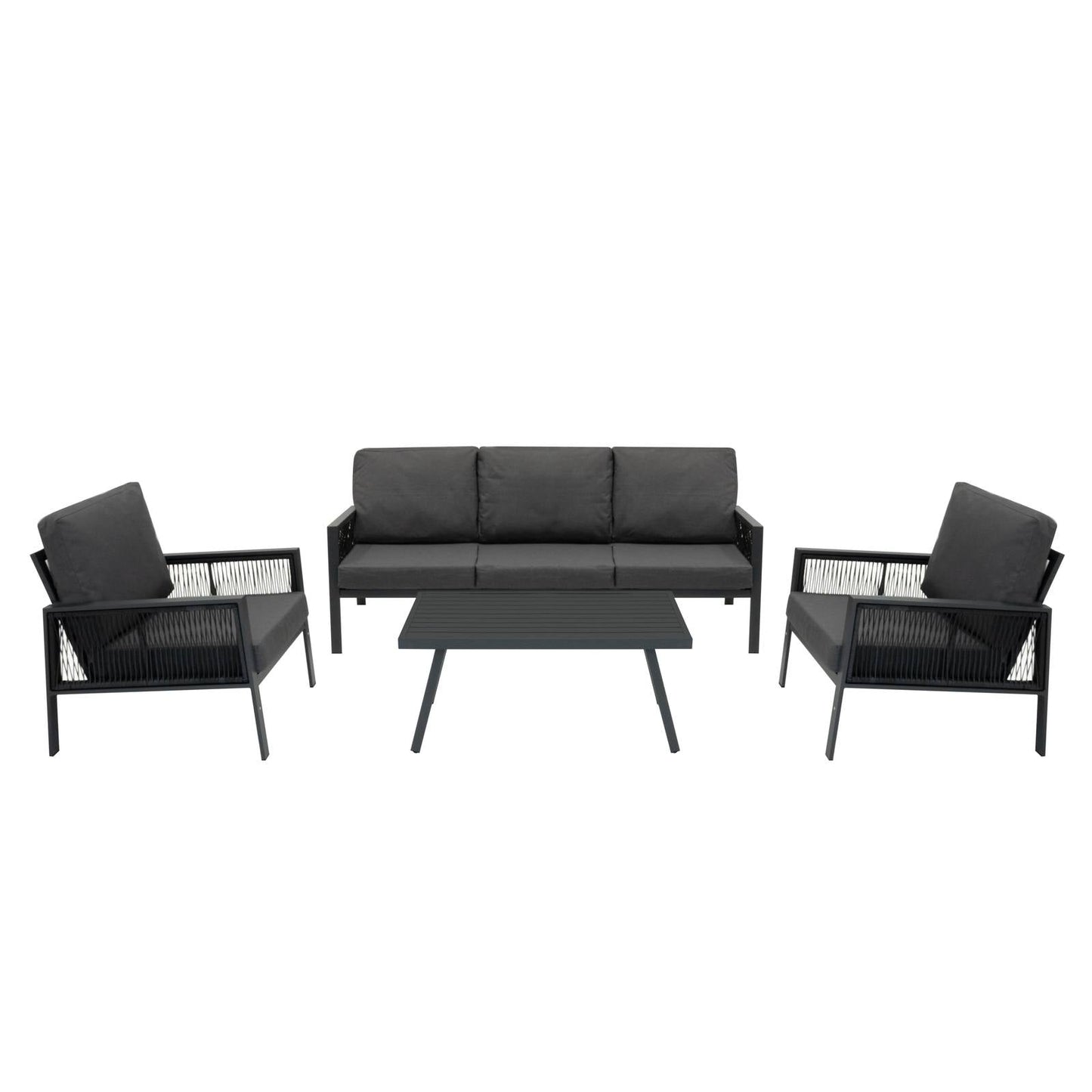 Aluminium 4 Piece Sofa Set - Anthracite Grey