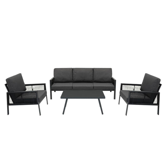 Aluminium 4 Piece Sofa Set - Anthracite Grey