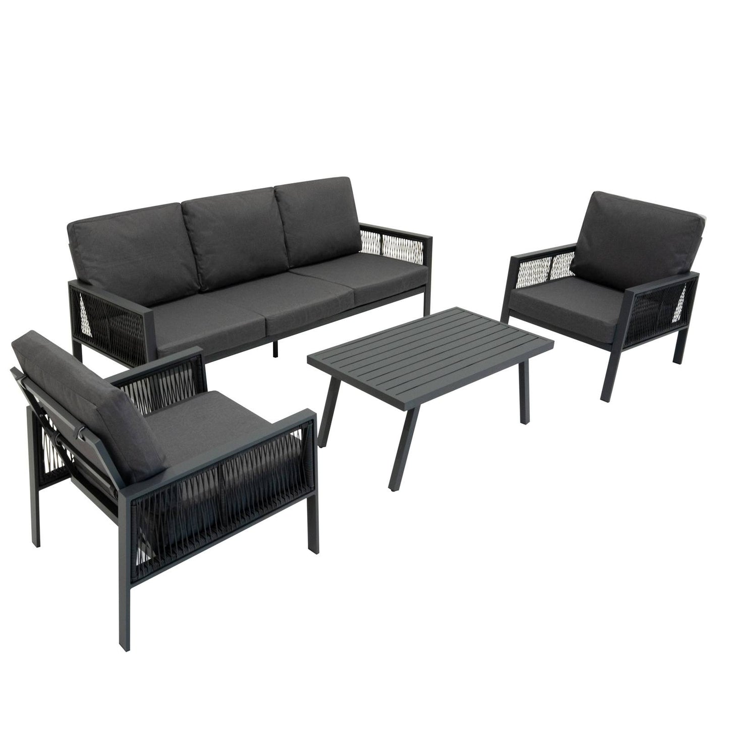 Aluminium 4 Piece Sofa Set - Anthracite Grey