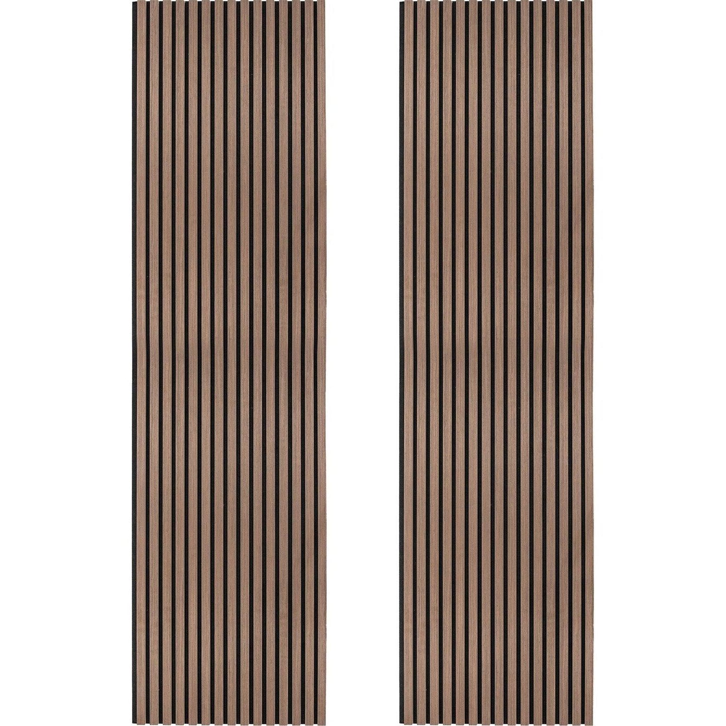 Acoustic Slat Wall Panels x 2 - Dark Walnut