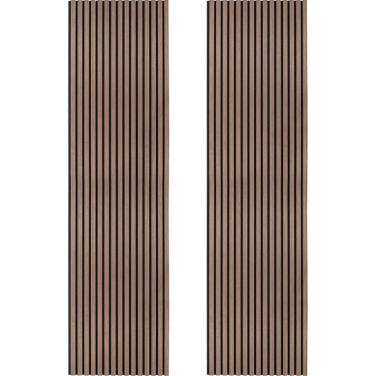 Acoustic Slat Wall Panels x 2 - Dark Walnut