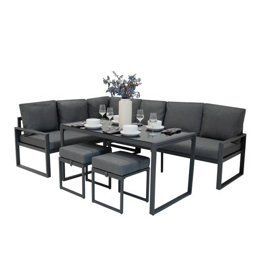 Aluminium Corner Sofa Set - Anthracite Grey