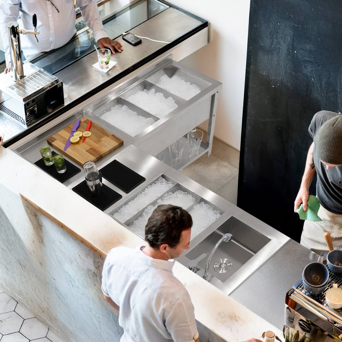 Modular Cocktail Bar Station with Ice Well