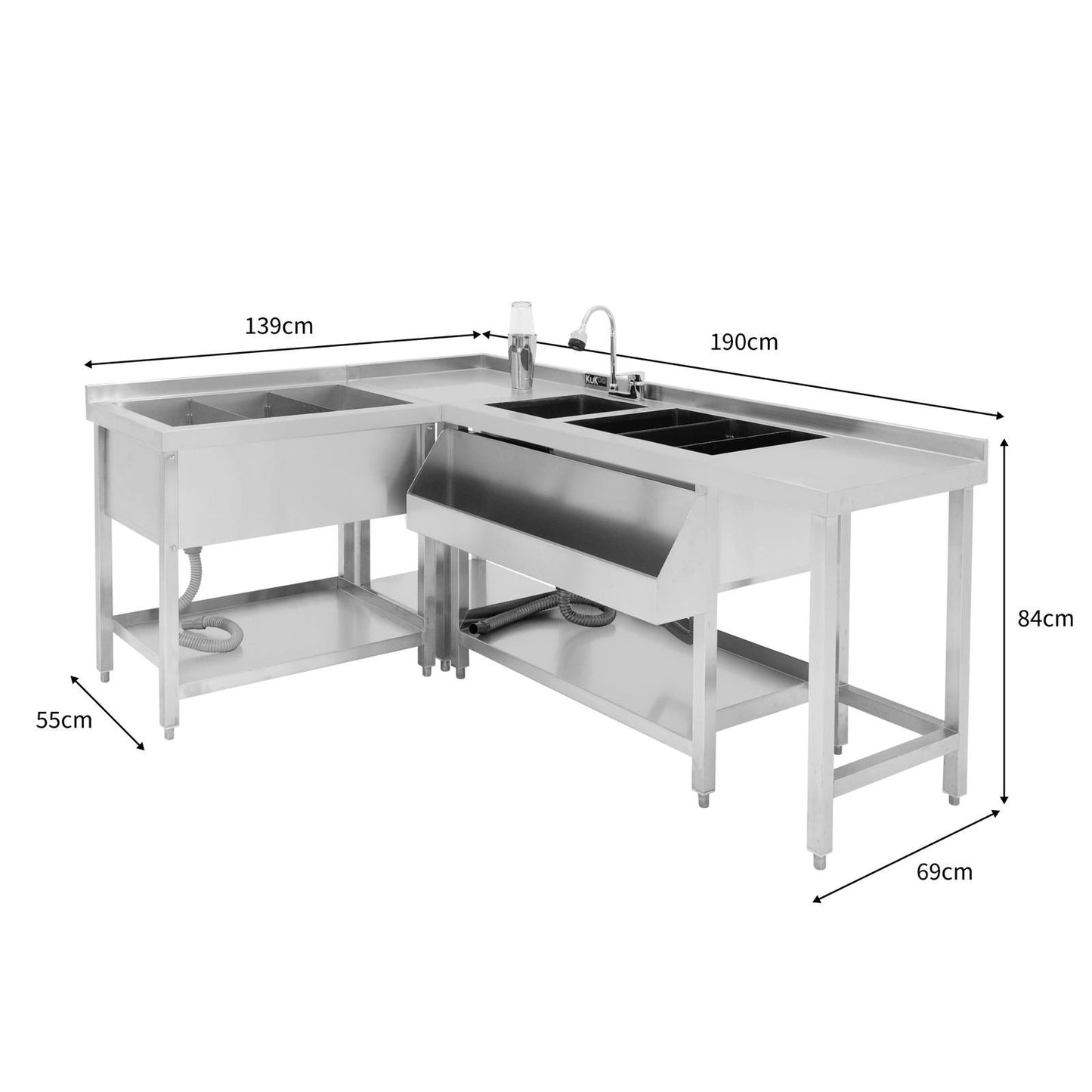 Modular Cocktail Bar Station with Ice Well