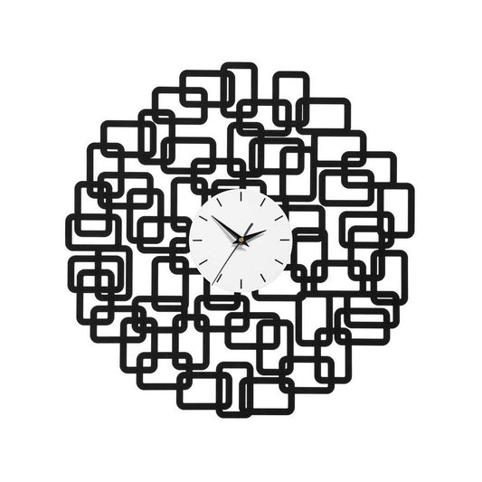 Futura Black Iron Squares Design Wall Clock