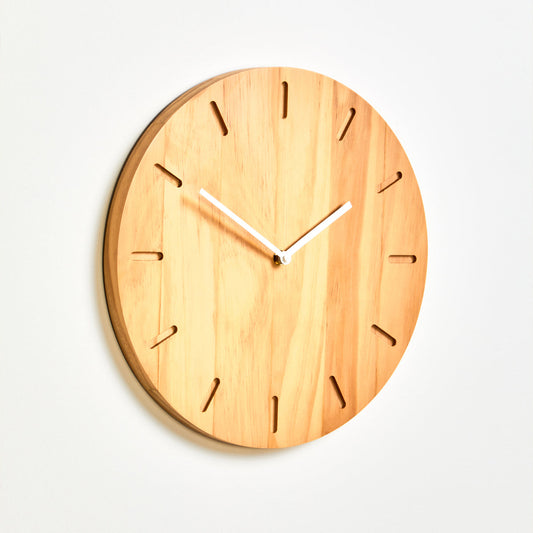 Vitus Natural Finish Oak Wood Wall Clock
