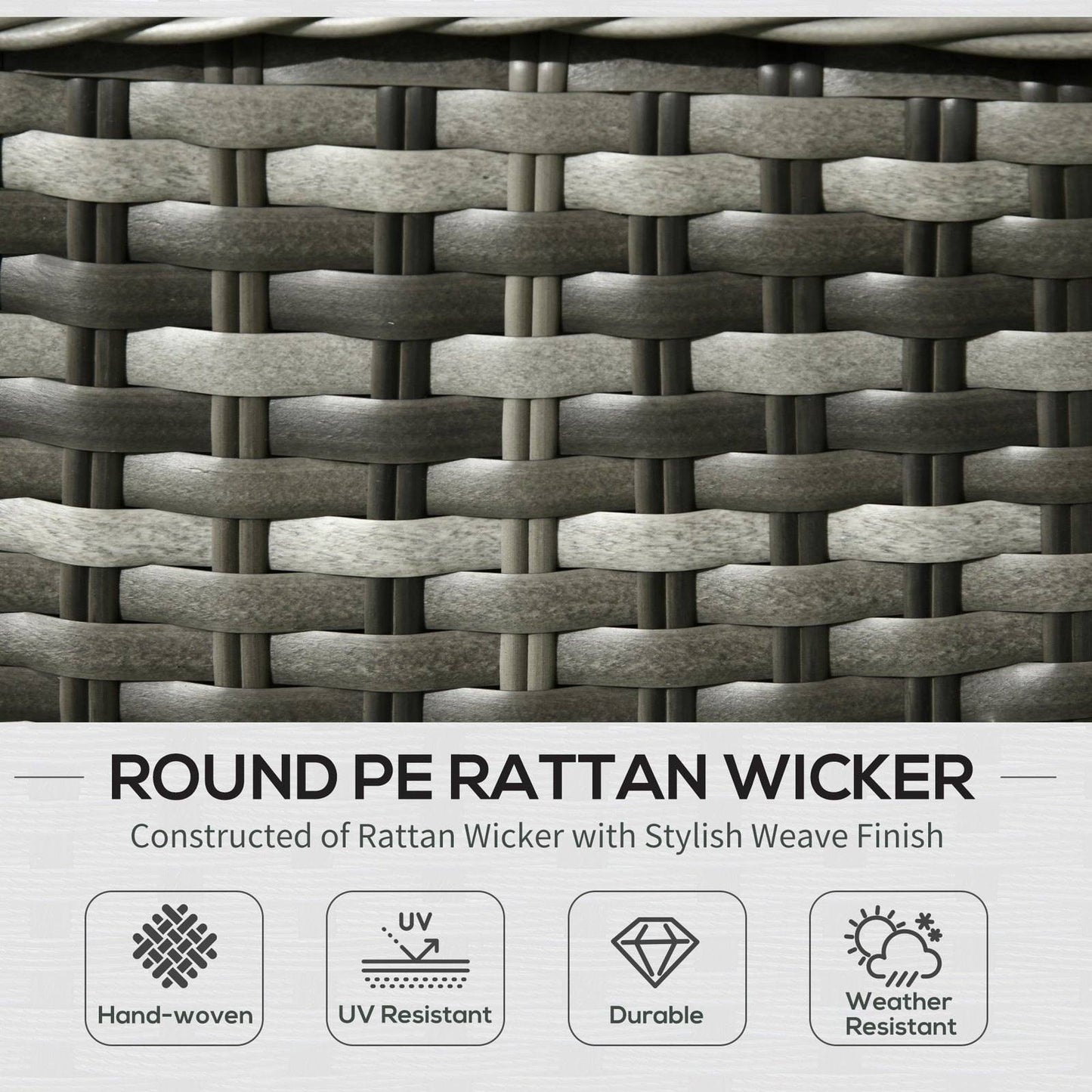 4-Pieces Outdoor PE Rattan Garden Furniture with Cushions