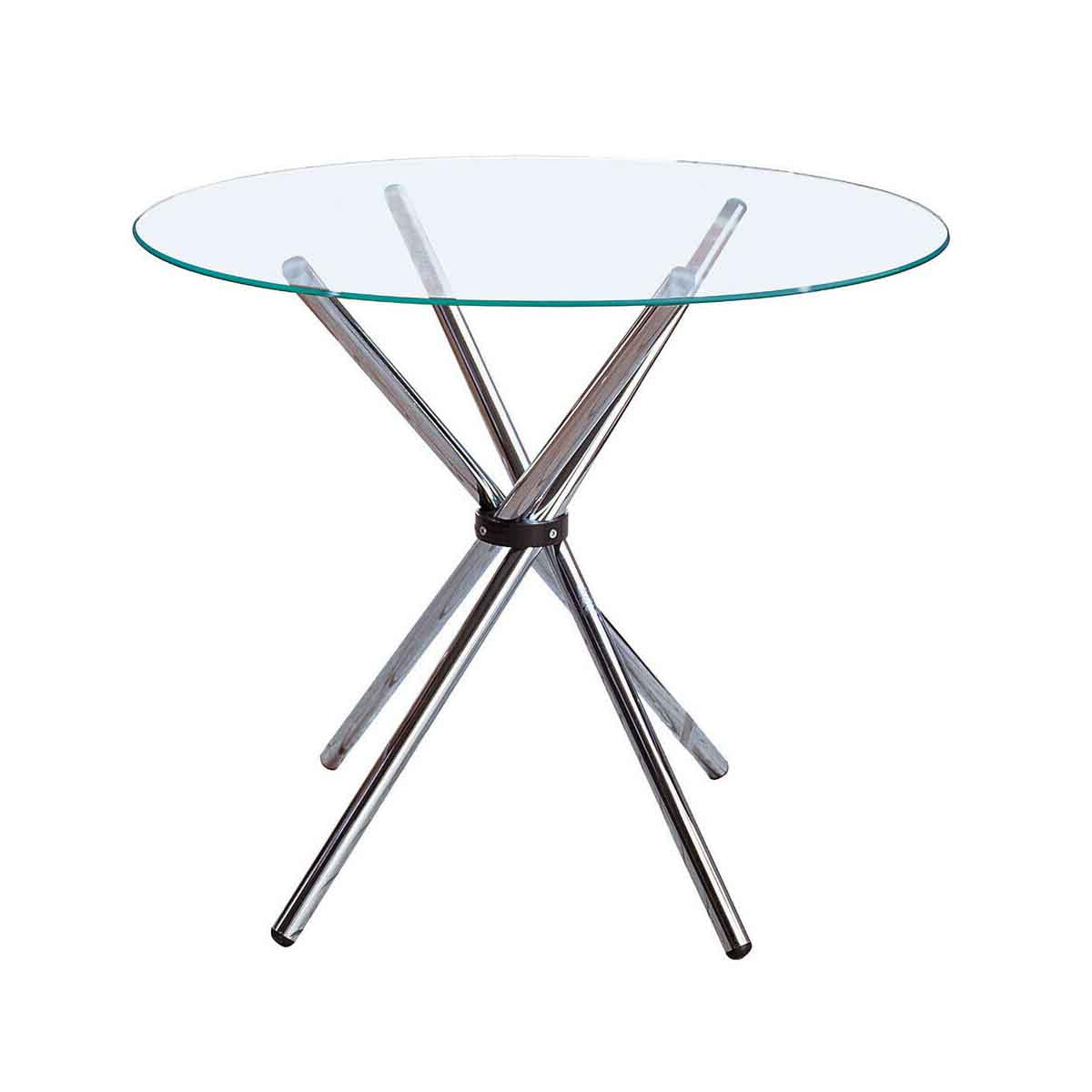 Afton Round Dining Table With Glass Top