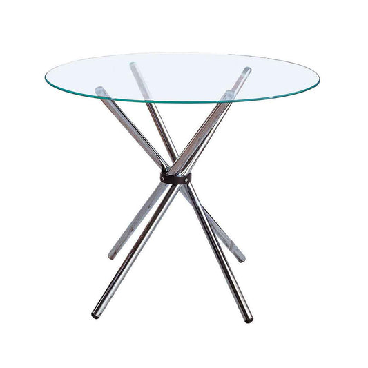 Afton Round Dining Table With Glass Top