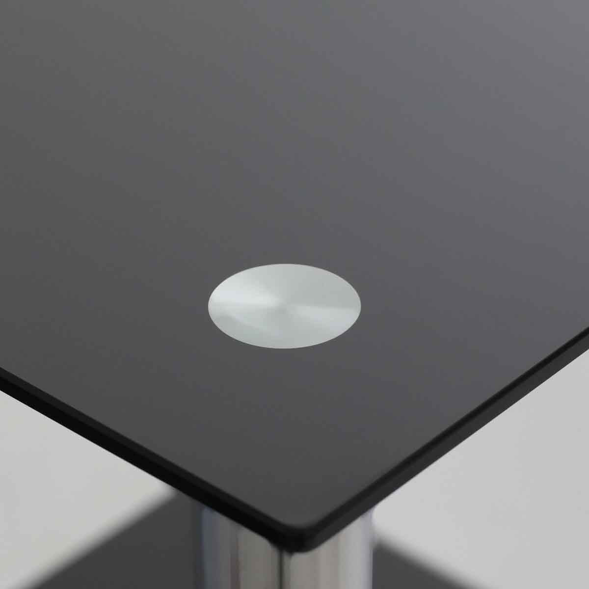 Adam 2 Tier Black Glass End Table