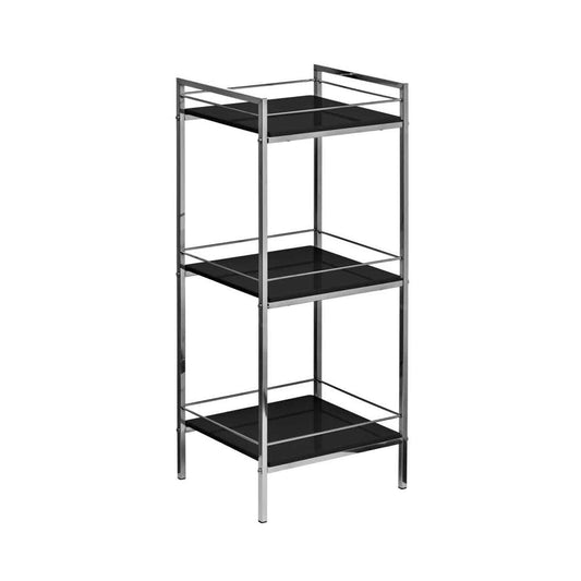 Quincy 3 Tier Black High Gloss Shelf Unit