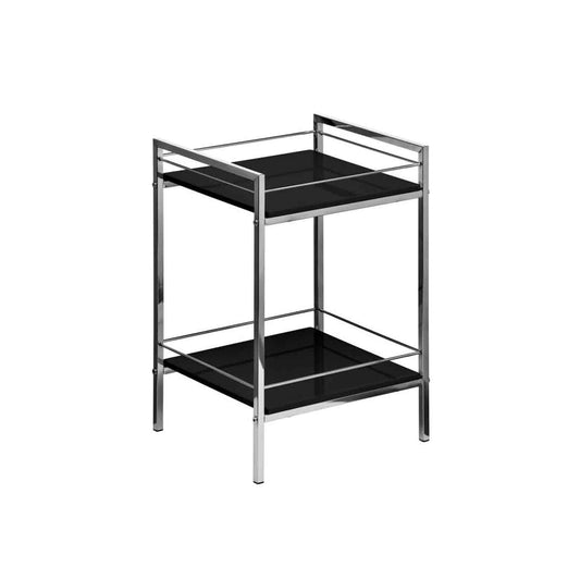 Quincy 2 Tier Black High Gloss Shelf Unit
