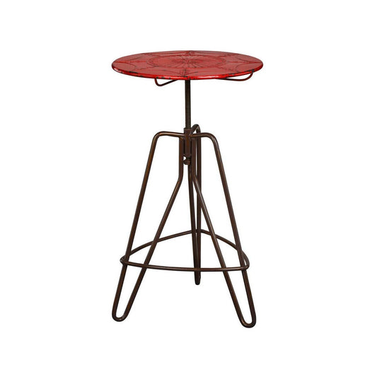Artisan Red Metal Bar Table