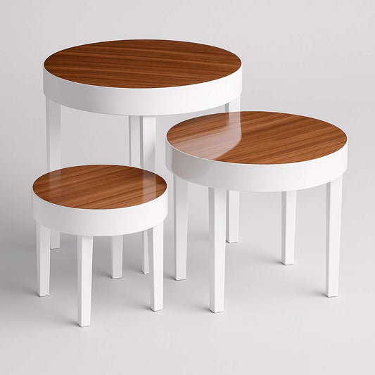 Moritz Nest Of 3 White High Gloss Table