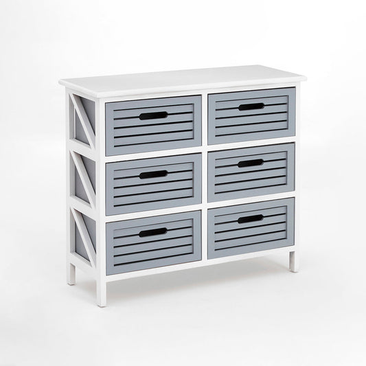 Vermont 6 Grey Drawers Unit