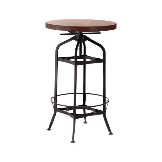 New Foundry Walnut And Black Metal Bar Table