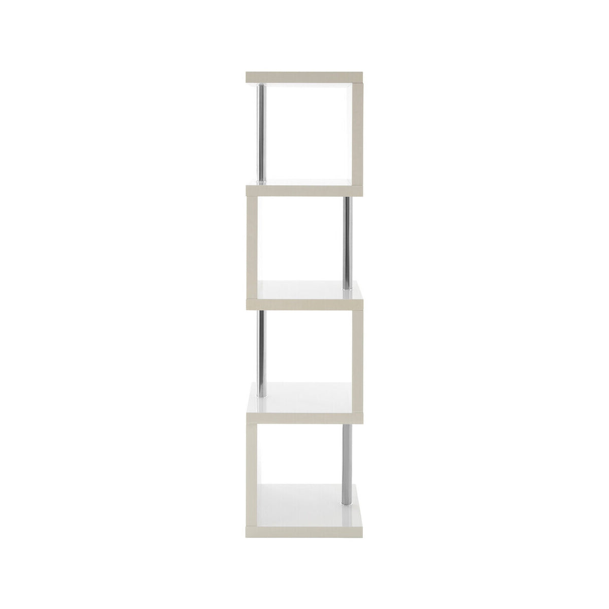 Maze 4 Tier White Gloss Shelf Unit