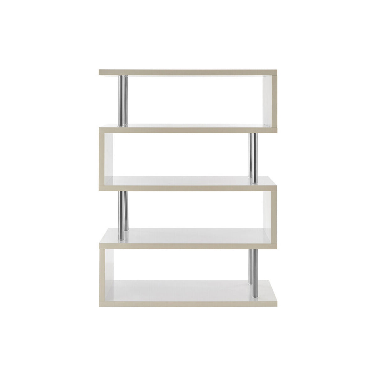Maze 4 Tier White Gloss Wide Shelf Unit