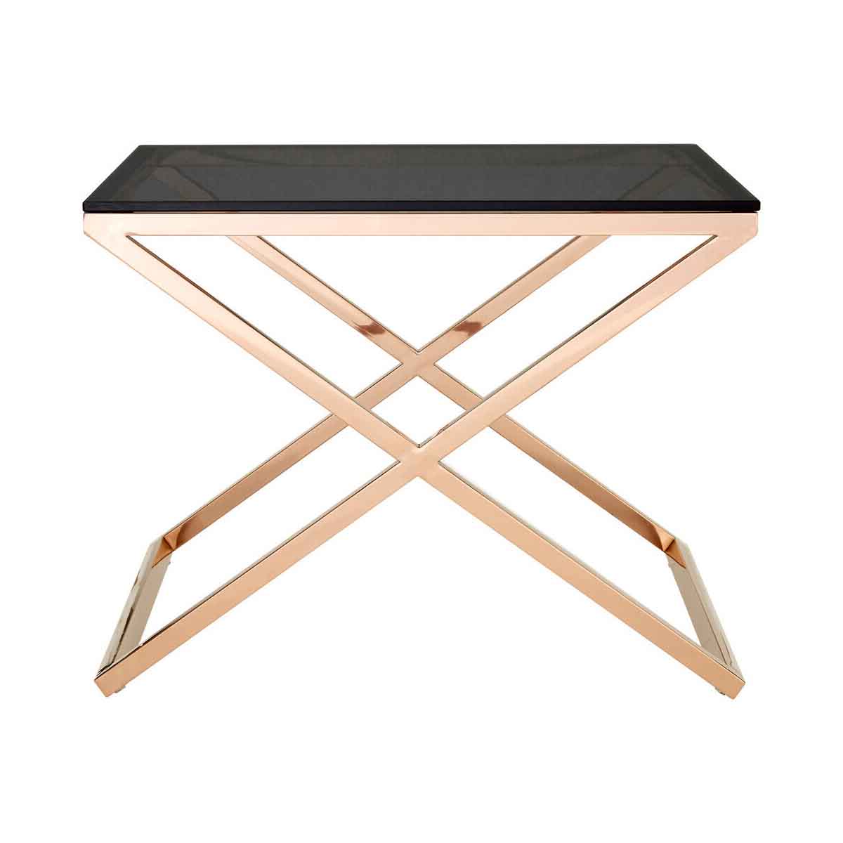 Montril Glass Top Criss Cross End Table