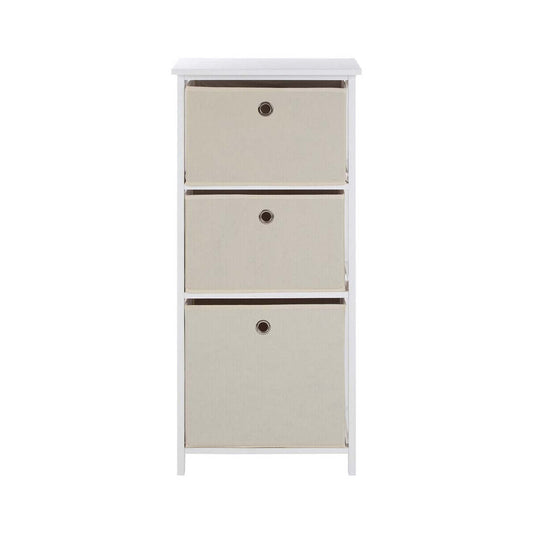 Lindo 3 Natural Fabric Drawers Cabinet