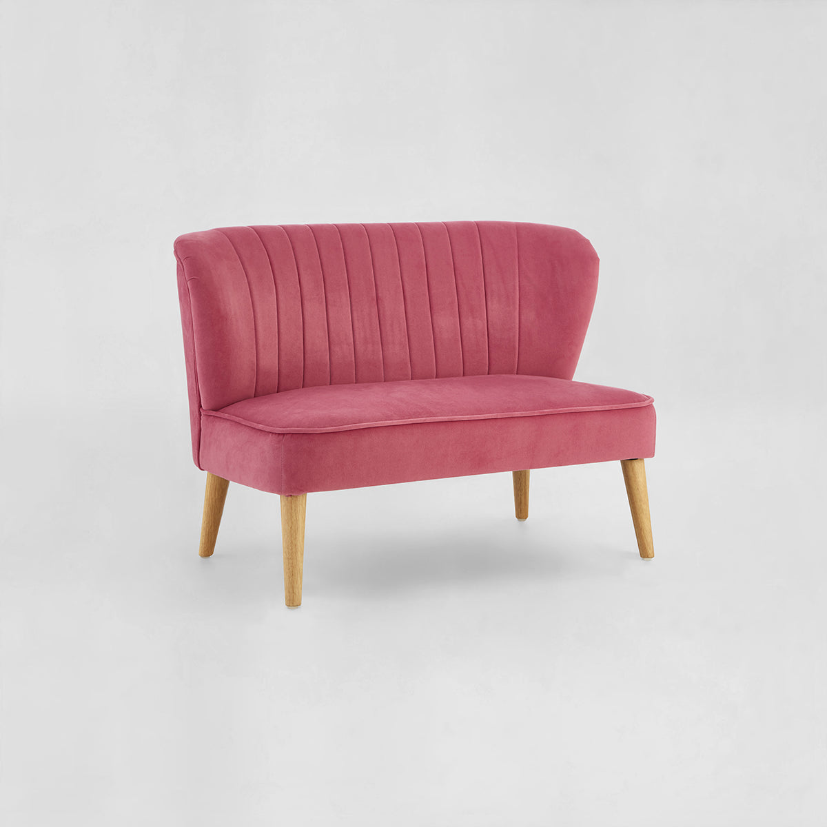 Mia 2 Seat Pink Velvet Kids Sofa