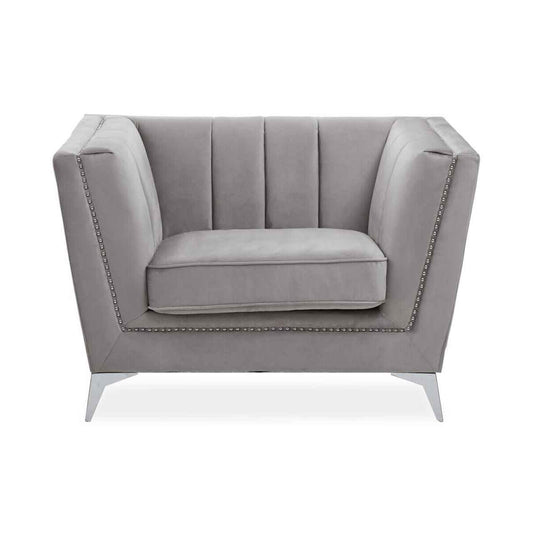 Hansa Grey Velvet Chair