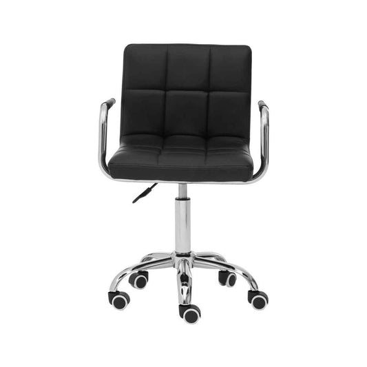 Finn Black Home Office Chair with Swivel Base