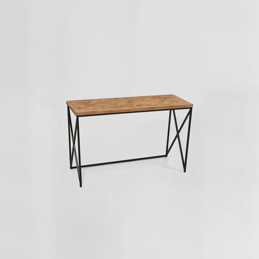 Kickford Console Table With Natural Parquet Top